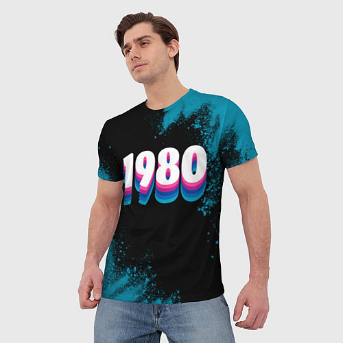 Мужская футболка Made in 1980: vintage art / 3D-принт – фото 3