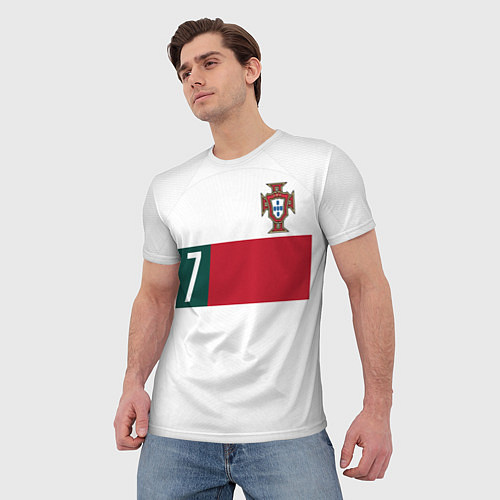 Мужская футболка Роналду ЧМ 2022 Португалия выездная / 3D-принт – фото 3