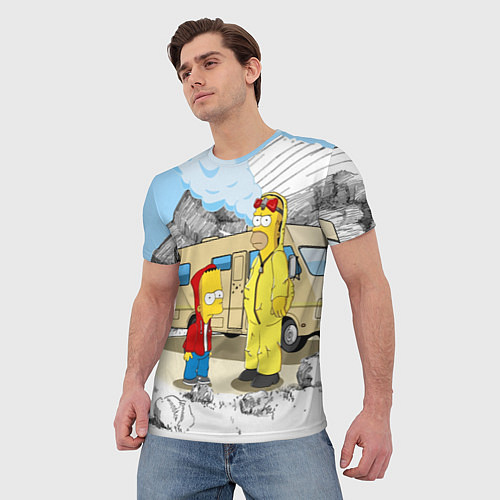 Мужская футболка Барт Симпсон и его папаша / 3D-принт – фото 3