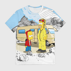 Футболка мужская Барт Симпсон и его папаша, цвет: 3D-принт
