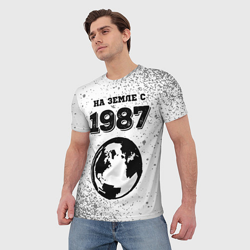Мужская футболка На Земле с 1987: краска на светлом / 3D-принт – фото 3