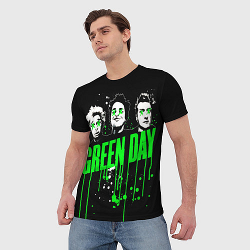 Мужская футболка Green day paint / 3D-принт – фото 3