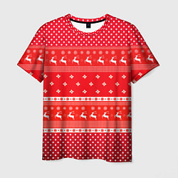Футболка мужская Праздничный красный свитер, цвет: 3D-принт
