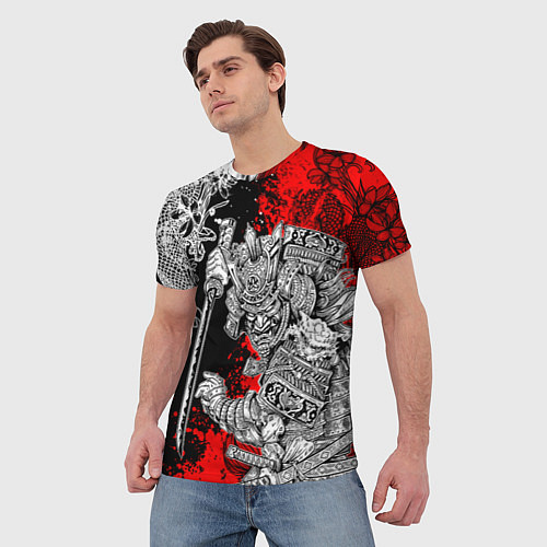 Мужская футболка Самурай и драконы / 3D-принт – фото 3
