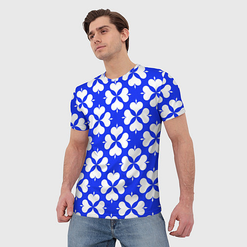 Мужская футболка Четырехлистный клевер синий / 3D-принт – фото 3