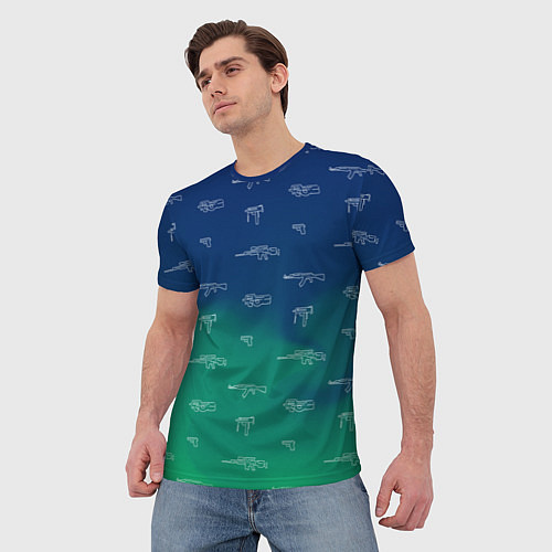 Мужская футболка Стволы автоматы паттерн / 3D-принт – фото 3