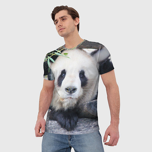 Мужская футболка Панда отдыхает / 3D-принт – фото 3