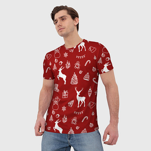 Мужская футболка Новогоднее настроение уют / 3D-принт – фото 3