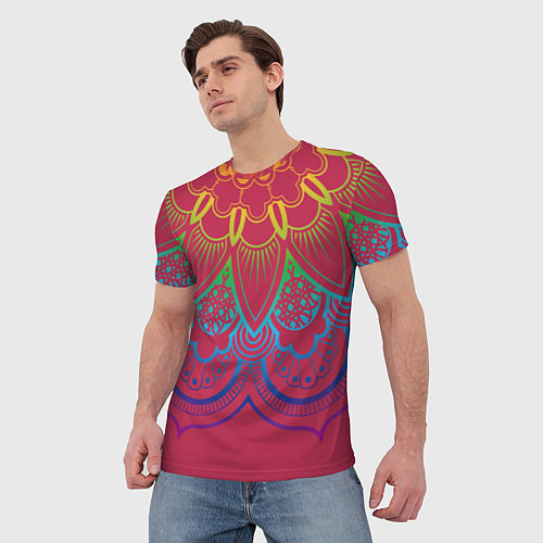 Мужская футболка Viva magenta mandala / 3D-принт – фото 3