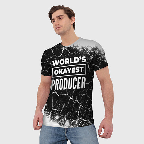 Мужская футболка Worlds okayest producer - dark / 3D-принт – фото 3