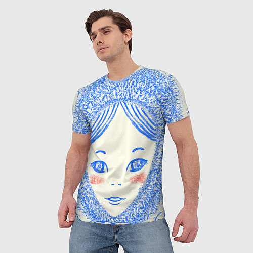 Мужская футболка Ретро-Снегурочка / 3D-принт – фото 3