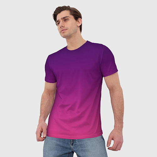 Мужская футболка Фиолетово малиновый градиент / 3D-принт – фото 3