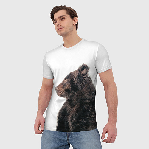 Мужская футболка Медведь в профиль / 3D-принт – фото 3