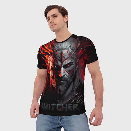 Мужская футболка Witcher in the fire / 3D-принт – фото 3
