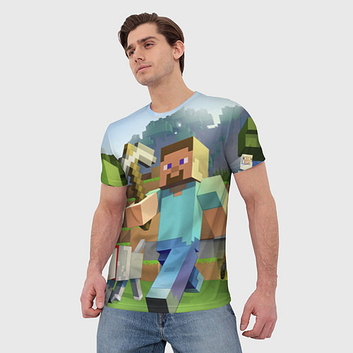 Мужская футболка Майнкрафт с киркой / 3D-принт – фото 3
