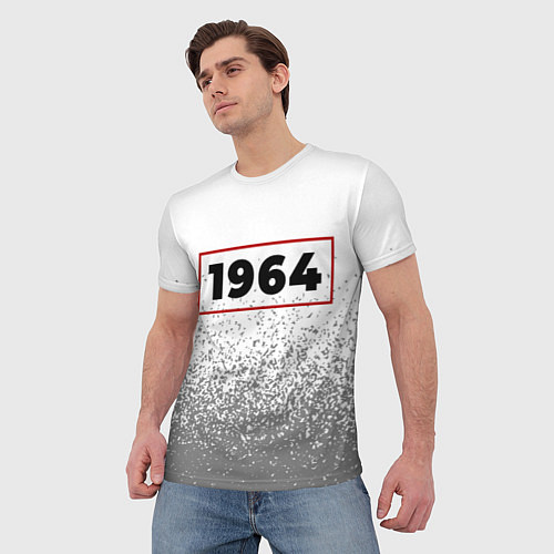 Мужская футболка 1964 - в красной рамке на светлом / 3D-принт – фото 3