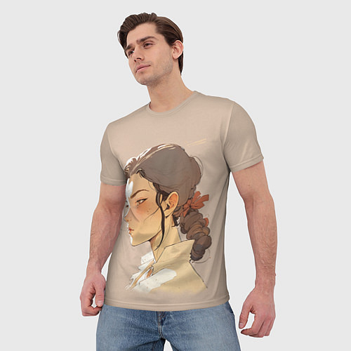 Мужская футболка Аниме девушка в профиль / 3D-принт – фото 3