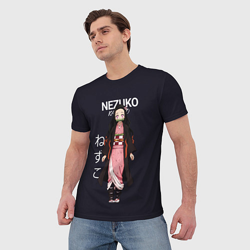 Мужская футболка Клинок, рассекающий демонов аниме - Незуко Камадо / 3D-принт – фото 3
