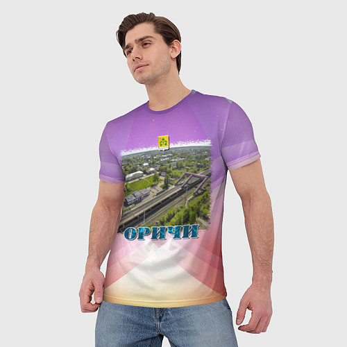 Мужская футболка Оричи - вокзал / 3D-принт – фото 3
