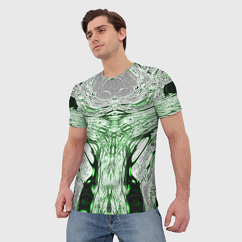Мужская футболка Зеленый узор / 3D-принт – фото 3