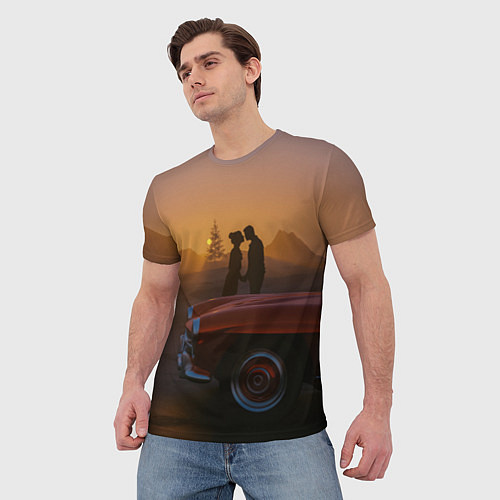 Мужская футболка Романтическое свидание / 3D-принт – фото 3