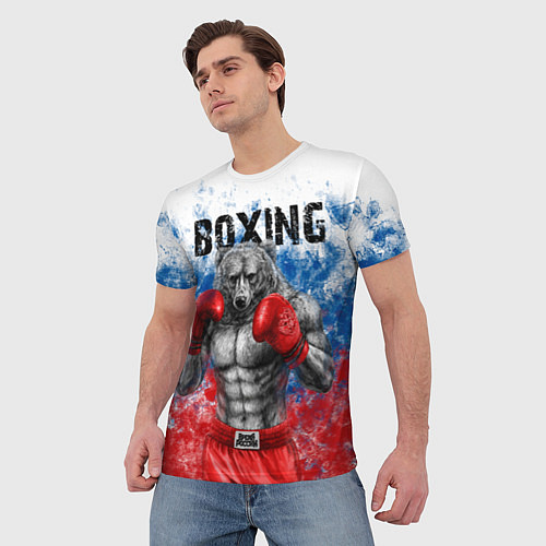 Мужская футболка Бокс - Россия / 3D-принт – фото 3