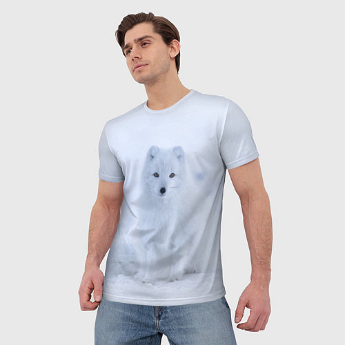 Мужская футболка Белоснежный Песец / 3D-принт – фото 3