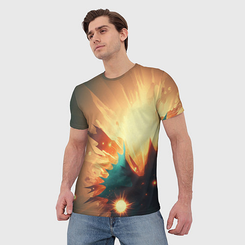 Мужская футболка Фон - цвета вселенной / 3D-принт – фото 3