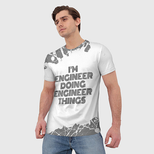 Мужская футболка Im doing engineer things: на светлом / 3D-принт – фото 3