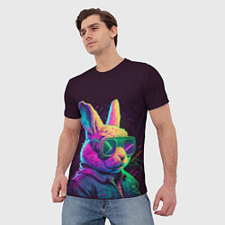 Футболка мужская Модный кролик в очках, цвет: 3D-принт — фото 2