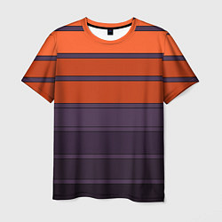 Футболка мужская Полосатый фиолетово-оранжевый узор, цвет: 3D-принт