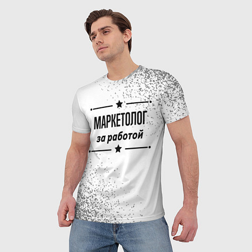 Мужская футболка Маркетолог за работой - на светлом фоне / 3D-принт – фото 3