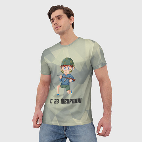 Мужская футболка Солдафон с праздником / 3D-принт – фото 3