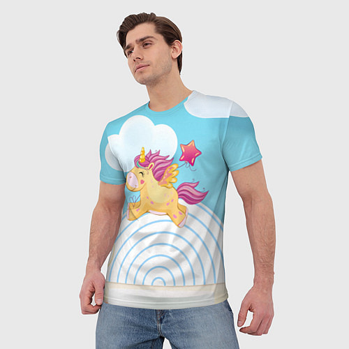 Мужская футболка Единорог со звездочкой / 3D-принт – фото 3