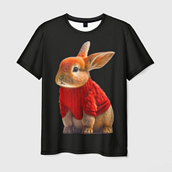 Футболка мужская Кролик в свитере, цвет: 3D-принт