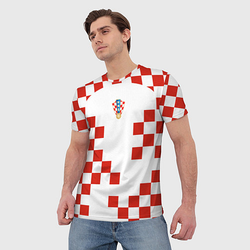 Мужская футболка Форма сборной Хорватии / 3D-принт – фото 3