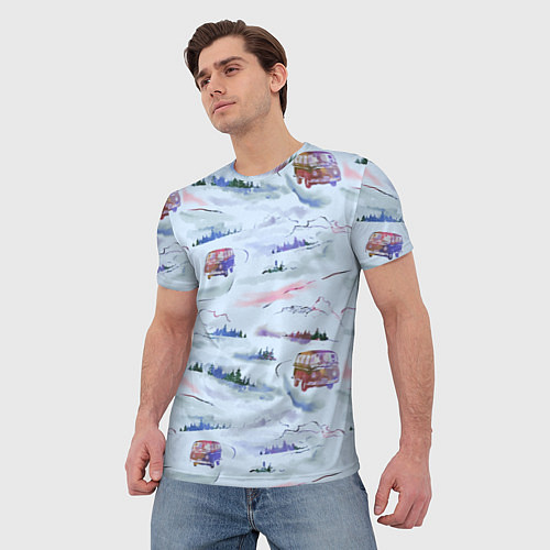 Мужская футболка Паттерн с машиной / 3D-принт – фото 3