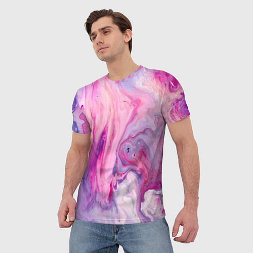 Мужская футболка Разлитая смешанная краска / 3D-принт – фото 3