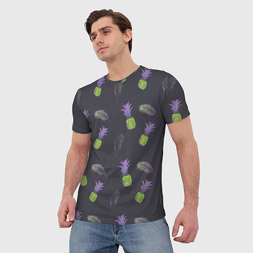 Мужская футболка Паттерн с ананасами / 3D-принт – фото 3