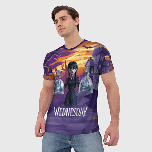 Мужская футболка Уэнсдэй с пираньями / 3D-принт – фото 3