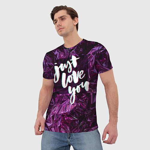 Мужская футболка Just love you / 3D-принт – фото 3