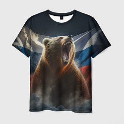Футболка мужская Русский медведь патриот, цвет: 3D-принт