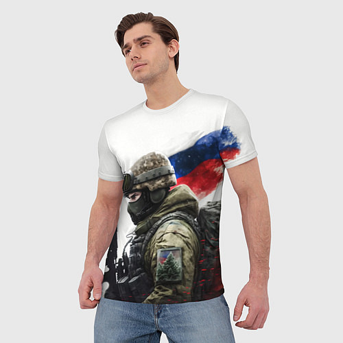 Мужская футболка Русский воин патриот / 3D-принт – фото 3
