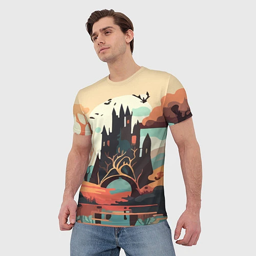 Мужская футболка Autumn Castle - Huf&Sya / 3D-принт – фото 3