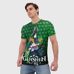 Футболка мужская Тигнари элементали, цвет: 3D-принт — фото 2