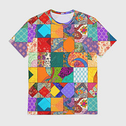 Футболка мужская Разноцветные лоскуты, цвет: 3D-принт