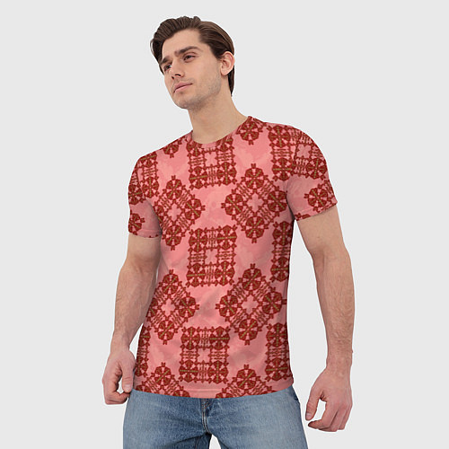Мужская футболка Квадратный орнамент / 3D-принт – фото 3