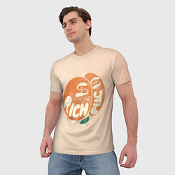 Футболка мужская Рич пич - богатый персик, цвет: 3D-принт — фото 2