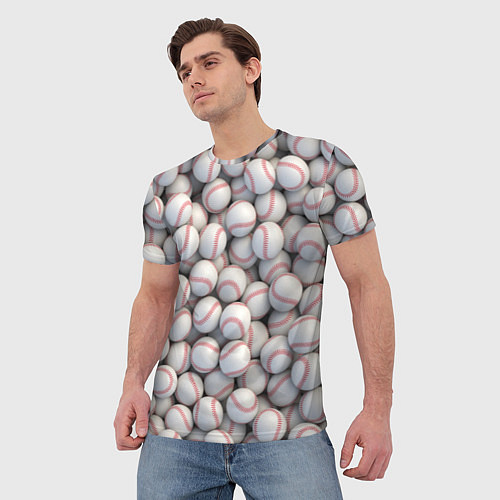 Мужская футболка Бейсбольные мячи / 3D-принт – фото 3