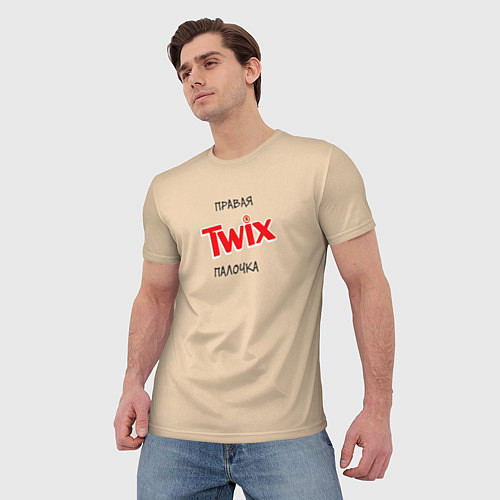 Мужская футболка Правая палочка твикс / 3D-принт – фото 3